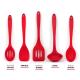 Small business silicone kitchenware utensils set of 5pcs including spoon spatula laddle slotted spoon turner