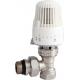 4601 Brass TRV Thermostatic Supply Valve Angle Type DN15 Nickel Plated with Female Threaded End x Flexible Male Nipple