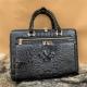 Alligator Leather Zipper Closure Businessmen Portfolio Bag Large Laptop Handbag Authentic Crocodile Skin Male Briefcase
