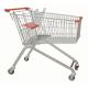Powder Coating Supermarket Shopping Trolley Cart , 4 Wheel Metal Shopping Carts
