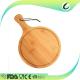 round good quality wood pizza cutting board with groove with handle