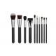10 Pieces Basic Natural Synthetic Hair Makeup Brushes Set Collection With Wood Handle