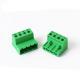 Green PCB Terminal Block Pitch 5.08mm Rated Voltage 300V Plastic Electrical Screw Blocks