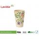 Watercolored Flower Style Bamboo Fiber Cup Disposable Shatter - Proof Tall Big Size