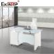 Metal Feet Glass Computer Desk Executive Glass Table Standard Customized