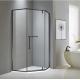 Neo-angle matt black stainless steel shower enclosure 900*900 with one hinge door and two fixed panels