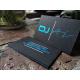 Customized Blue and SIlver Foil Stamped Business Cards With Blue Foil Edge