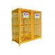 Vented Gas  Cylinder Storage Cabinets 8 Horizontal 9 Vertical 5 Shelves Yellow Color