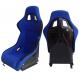 Fabric + Blk Fiber Glass Bucket Racing Seats With Belt Harness Holes