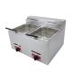 Stainless Steel 2-Tank 2-Baskets LPG Deep Fryer for Commercial Gas Frying 12L Capacity