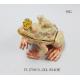 Bejewelled Promotional Gift Alloy Hand painted frog and crab playing on lotus meta frog trinket boxes