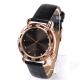 Fashion Ladies Quartz Movement Watch , Round Leather Strap Watches With Mineral Lense