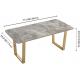 Grey Retro Nordic Style Dining Table And Chairs , Modern Metal Base Dining Table