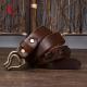 Black Reddish Brown Earthy Leather Belt Men With Smooth Waistband Cowhide