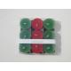 9pk Red & Green scented assorted tealight candle with clear plastic cup and
