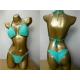 Green NPC Bikini Competition Suits , Wolrd Miss Bikini Pageant Swimwear Breathable High Elasticity Fabric