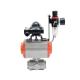 Stainless Steel Pneumatic Three Way Ball Valve with Limit Switch Tee Type Function