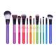 Vegan Synthetic Blending Brush With Rainbow Color Wooden Handles Synthetic Contour Brush