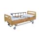 Solid Wood Manual Nursing Bed , 2 Functions ICU Patient Bed