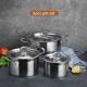Multifunction Kitchen Cookware Silver Cooking Pot Set Stainless Steel Cookware Sets With Bakelite Handle