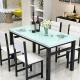 Contemporary Glass / Marble Dining Table Set Customization Acceptable