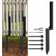 Carbon Steel Fence Post Repair Kit Stakes Anchor Ground Spike for Tilted/Broken Posts