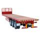 Red Q235 Flatbed Truck Trailer 30T Triple Axle Flatbed Trailer 20ft