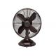 12 Inch 3 Speed Oscillating Retro Table Fan Air Circulator Brushed Copper