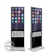 Black 43 Inch Advertising Kiosks Displays With Mobile Phone Wireless Charging Holder