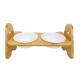 Ceramic Wooden Inclined Cat Food Bowl Double Sustainable ODM