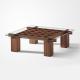 Oak Glass Top Coffee Table With Wood Base Square Glass And Wood Side Table