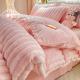 Hot Furry Design Rabbit Faux Fur Fluffy Plush Warm Duvet Cover Set Four-piece Bedding Set