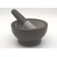 Black Stone Mortar And Pestle , Garlic Grinder Stone Environment Friendly