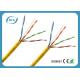 Long White Cat5e Ethernet Cable / Solid 4 Pairs Copper Internet Cable Wire