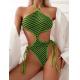 Green Color 84-89 Cm Hip Womens Swimsuit Underwire Fashion Comfortable