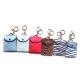 OEM 65g Womens Card Holder Keychain , 7cm Custom Leather Keychains