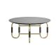 Living Room Stainless Steel Round Central coffee Table  With Bright Gold Mirror Finish Natural Marble Top Metal Legs