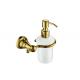 Golden Bathroom Accessory Wall Mounted Soap Dispenser With Brass Pump PP Bottle