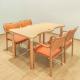Square Wooden Table Set  Wavy Dining Table Easy Maintenance