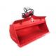 Customized Reds Tilt Bucket Red Yellow 0.1-0.75 CBM Excavator Bucket