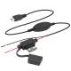 Micro USB (Right-Angle/st) to Terminal/Half-Stripped Wire Step-Down Cable with Inline Fuse- 5V to 3.3/3.7V for DIY and IoT Use