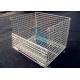 Galvanized Finish Logistic Wire Mesh Cages / Folding storage cage