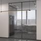 Household Aluminium Framed Internal Doors Flush Glazed Glass Door Sound Insulation