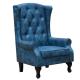 Tub High Wingback Accent Chairs Velvet Chesterfield Armchair Dining Living Room