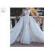 Outside Mermaid Ballgown Bridal Gowns Beading 2 In 1 Long Train Lace