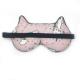 Cat design 100% silk eye mask custom embroidery LOGO printing OEM accepted for sleeping well