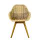 Dining Room Polyethylene Rattan Wicker Chairs Furniture Mixed Wood Legs
