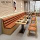 Modern Restaurant Fast Food Wood Booth Seating Commercial Canteen Furniture