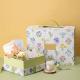 Green Art Paper Paperboard Gift Boxes Cosmetic Packaging With Ribbon