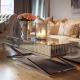 High Polish Steel Silver Mirror Table , Living Room Mirrored Coffee Table